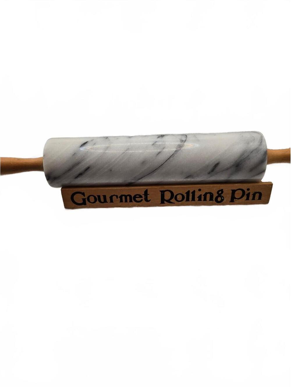 Gourmet Marble Rolling Pin with Wooden Handles, Excellent condition